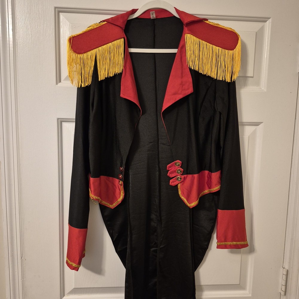 Black and Red Women's Jacket with Gold Accents - Picture 2 of 10